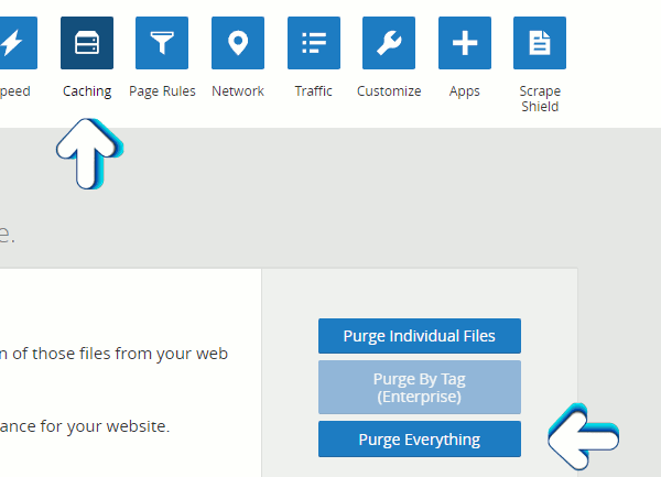 Cloudflare clear cache
