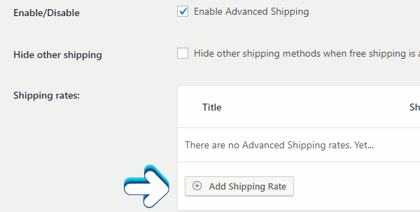 Advanced Shipping Rate button Advanced Shipping Rate button