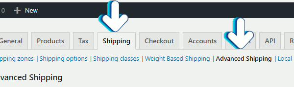 Advanced Shipping section Advanced Shipping section