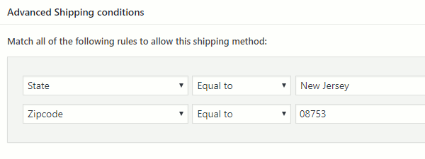 Advanced Shipping conditions Advanced Shipping conditions