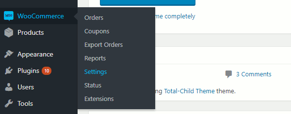 Woocommerce settings page Woocommerce settings page