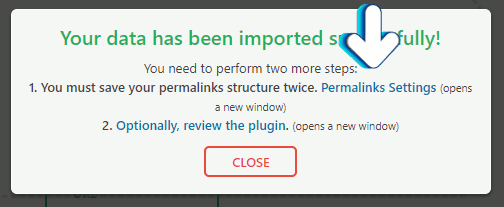 permalinks settings link