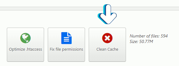 JCH Optimize clean cache button