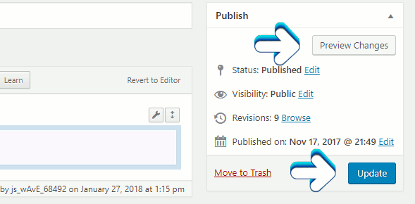 preview and update buttons preview and update buttons