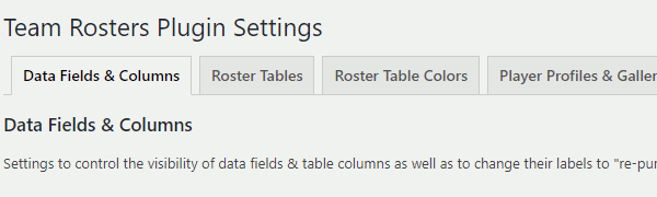 team roster settings