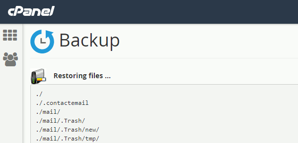 Backup cPanel Status