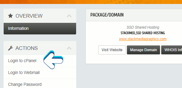 Click on Login to cPanel Click on Login to cPanel